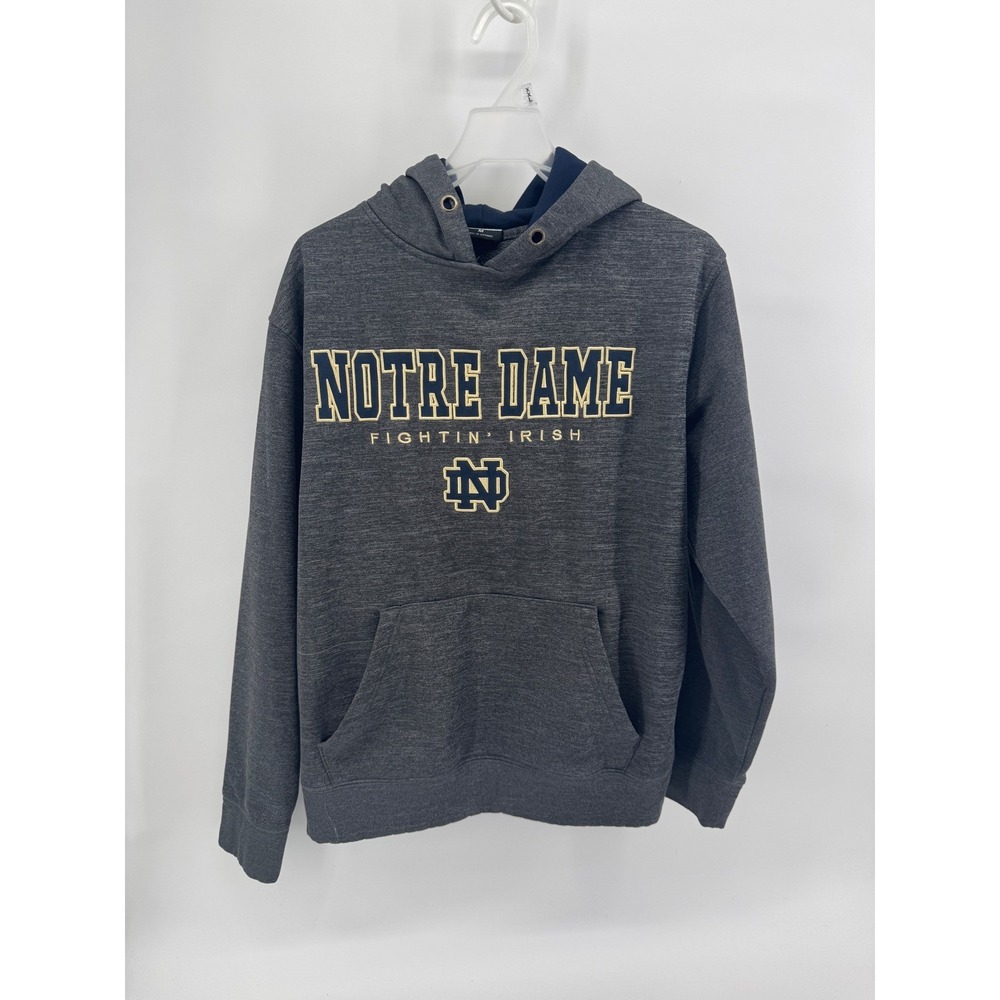 Colosseum Notre Dame Fighting Irish Hoodie Mens Medium Charcoal Grey Sweatshirt